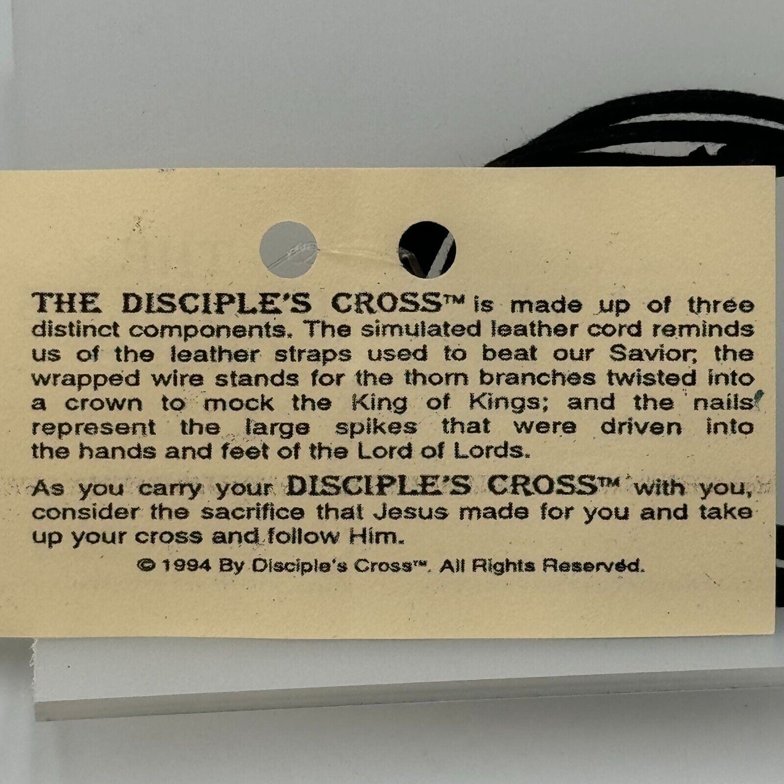 The Disciple’s Cross 100% Hand Crafted USA Christians Green Coil Necklace NWT