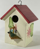 Hand-Painted Beautiful 9x7 in Ceramic Bird Feeder with Hanging Chain