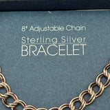 Bob Siemon Designs  8 in Adjustable Chain Parallel Curb Sterling Silver Bracelet