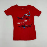Pair of 2 Kids Tshirts Carter’s Red Sea Baby Shark Pinkfong Toddler Size 3T NWT