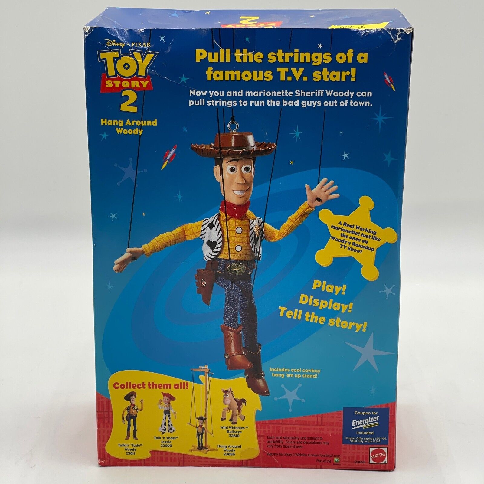 Disney Toy Story 2 HANG AROUND WOODY and BULLSEYE Marionette NOB by Mattel 1999