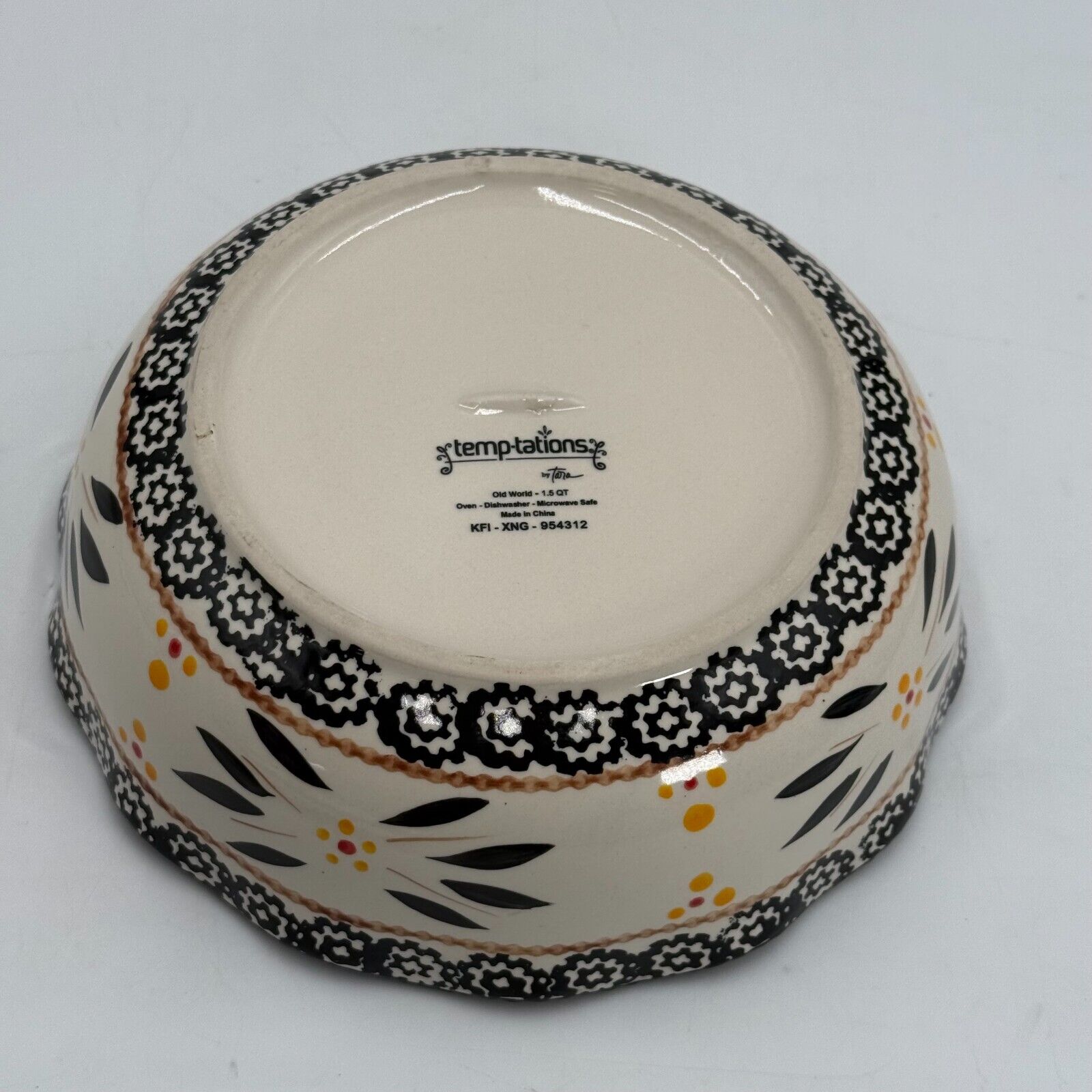 Temptations By Tara Hand Painted Ceramic Elegant Floral Bowl With Egg Platter