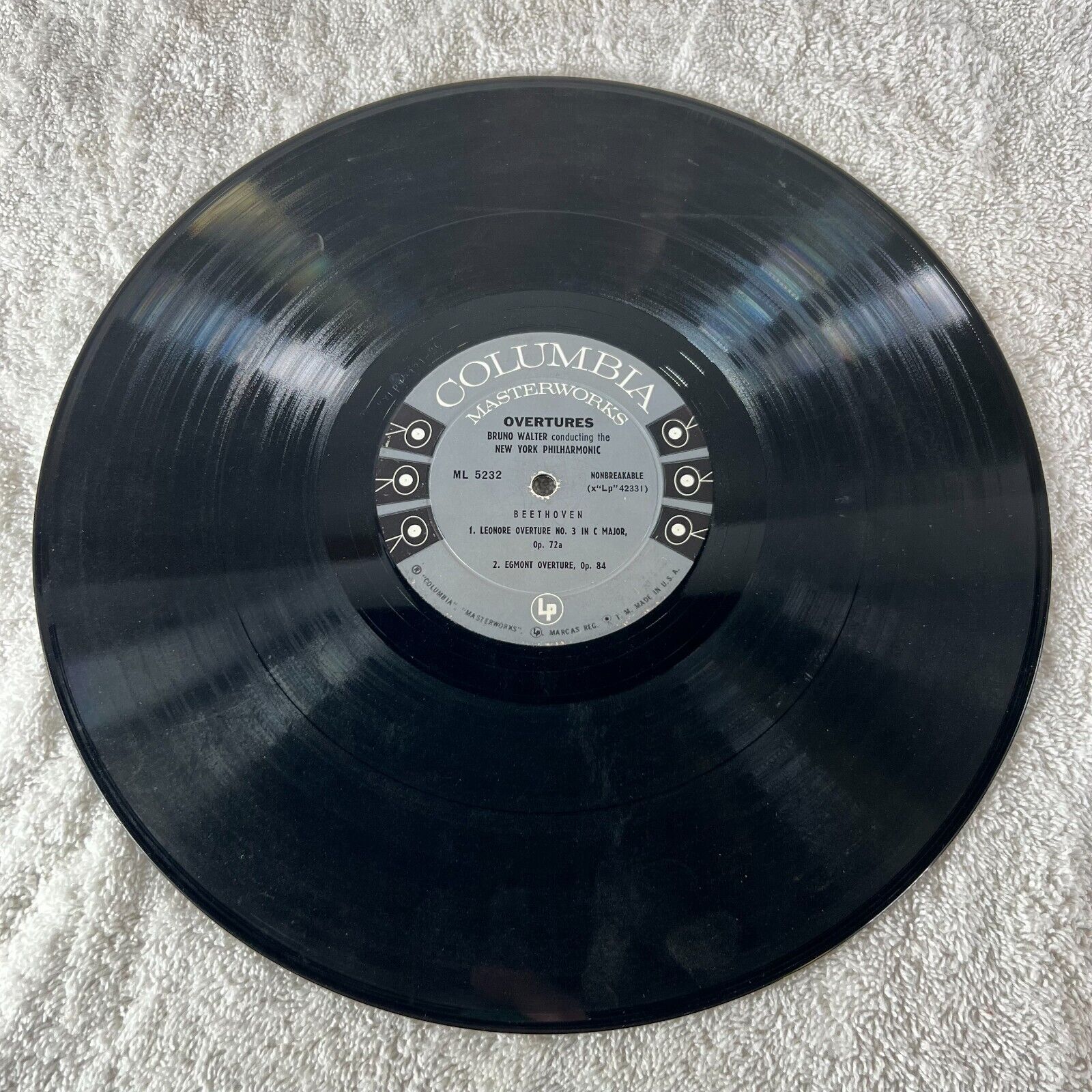 Overtures: Beethoven Brahms Bruno Walter New York Philharmonic Vinyl LP