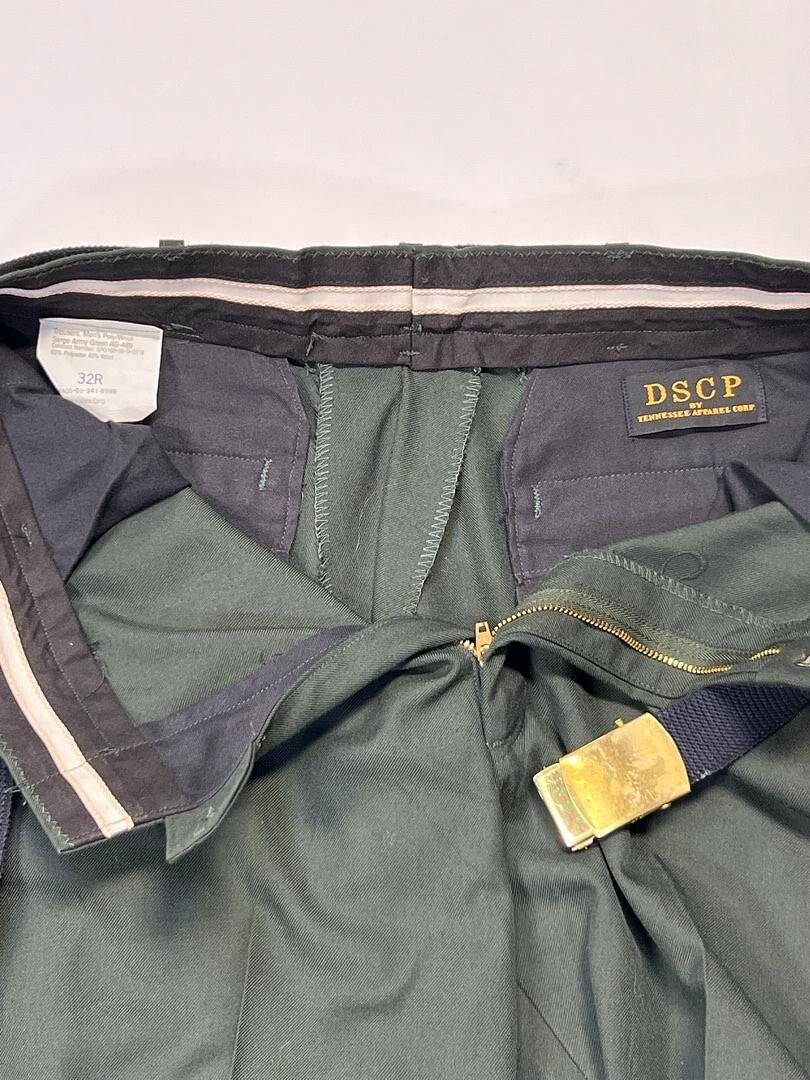 US Army Dress Greens 3pc Suit Jacket 40R Shirt Size 16 Slacks 32 R 2nd Infantry