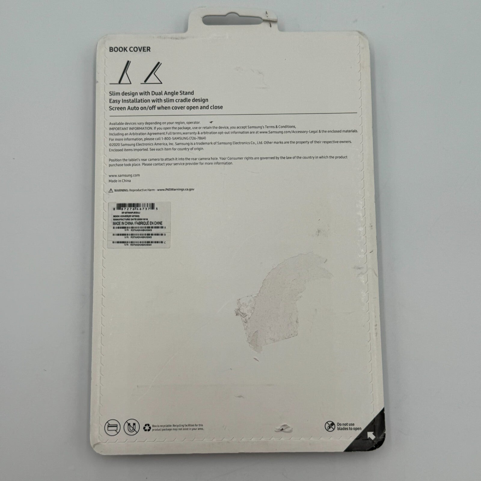Genuine OEM Samsung Galaxy Tab A7 Book Cover Gray Folio Case Stand