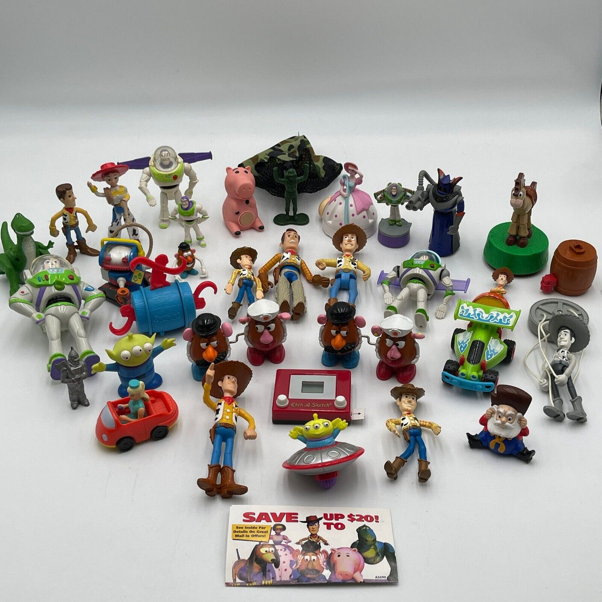Lot of 35 Various Vintage Toy Story McDonalds Toy Collectibles and Other toys