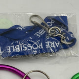 15pc Key Chains Lanyards Fish Shaped Carabiners Pink Purple Green Blue New