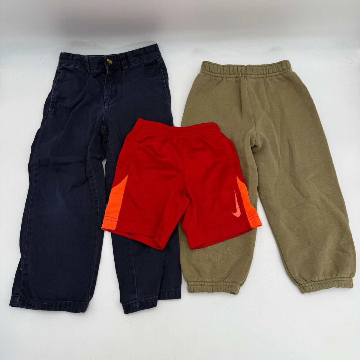 Lot of 3 Kids Boy’s Size 4 4T Sweatpants Cargo Pants Dri-fit Shorts Nike Red
