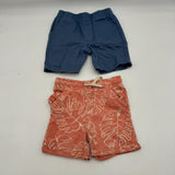 2 Pairs Kids Shorts Lucky Brand Summer Tan Orange Leave Navy Blue Todder Size 3T
