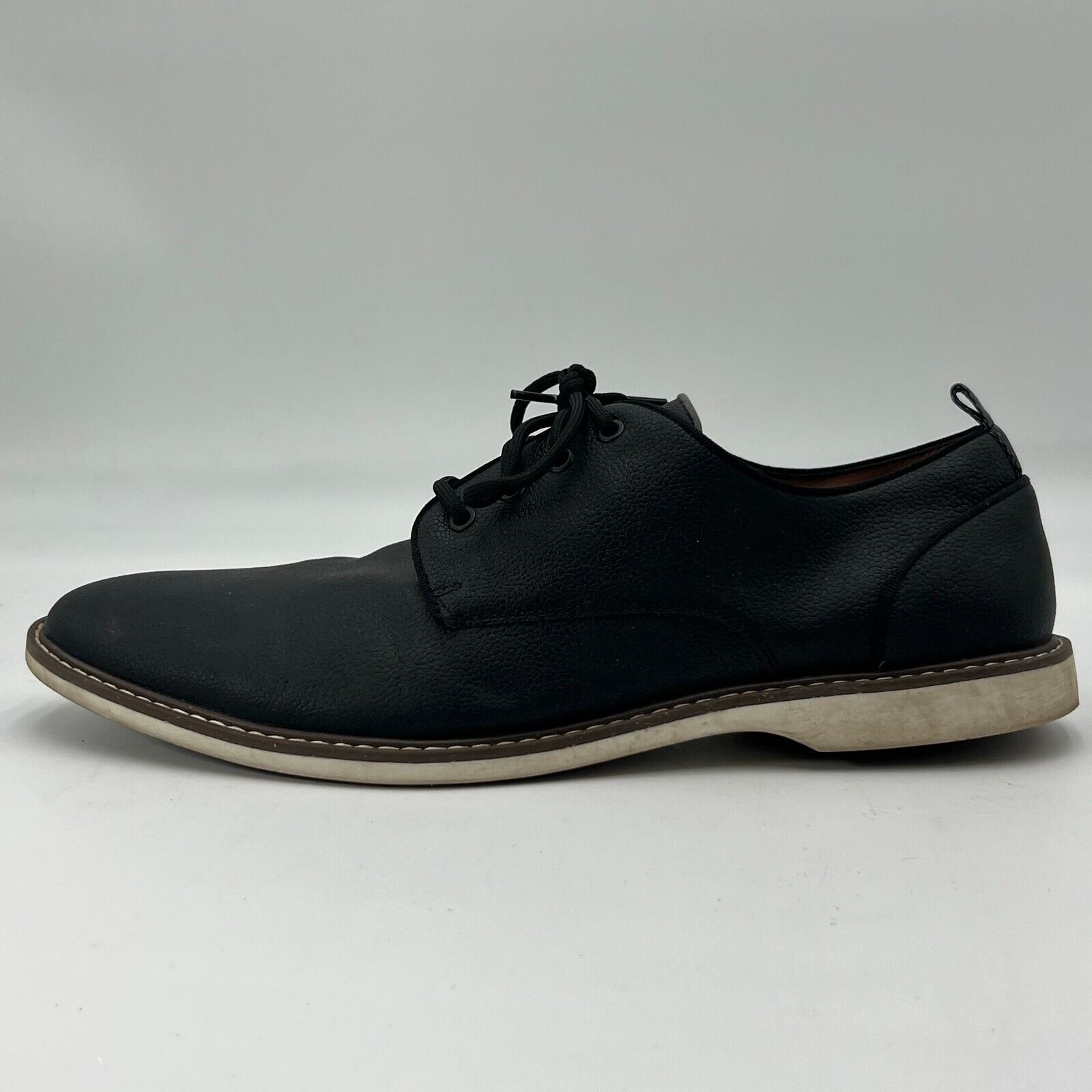 Parker & Sky Mens Black Leather Shoes Lace Up Oxford Shoes Size 12 NEW