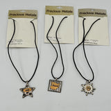 Lot of 3 Adjustable 16-18 in Necklaces Black Star Wish Square Dove Peace Sun Joy