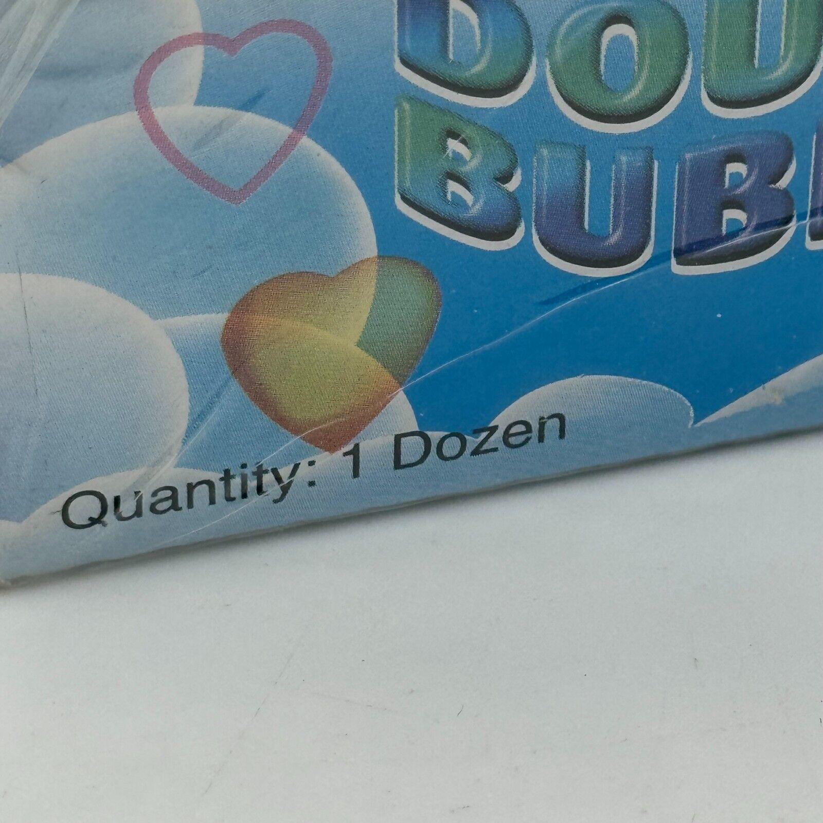 12pk Double Heart Bubbles Mini White Plastic Bottles & Wand Party Decor NIB