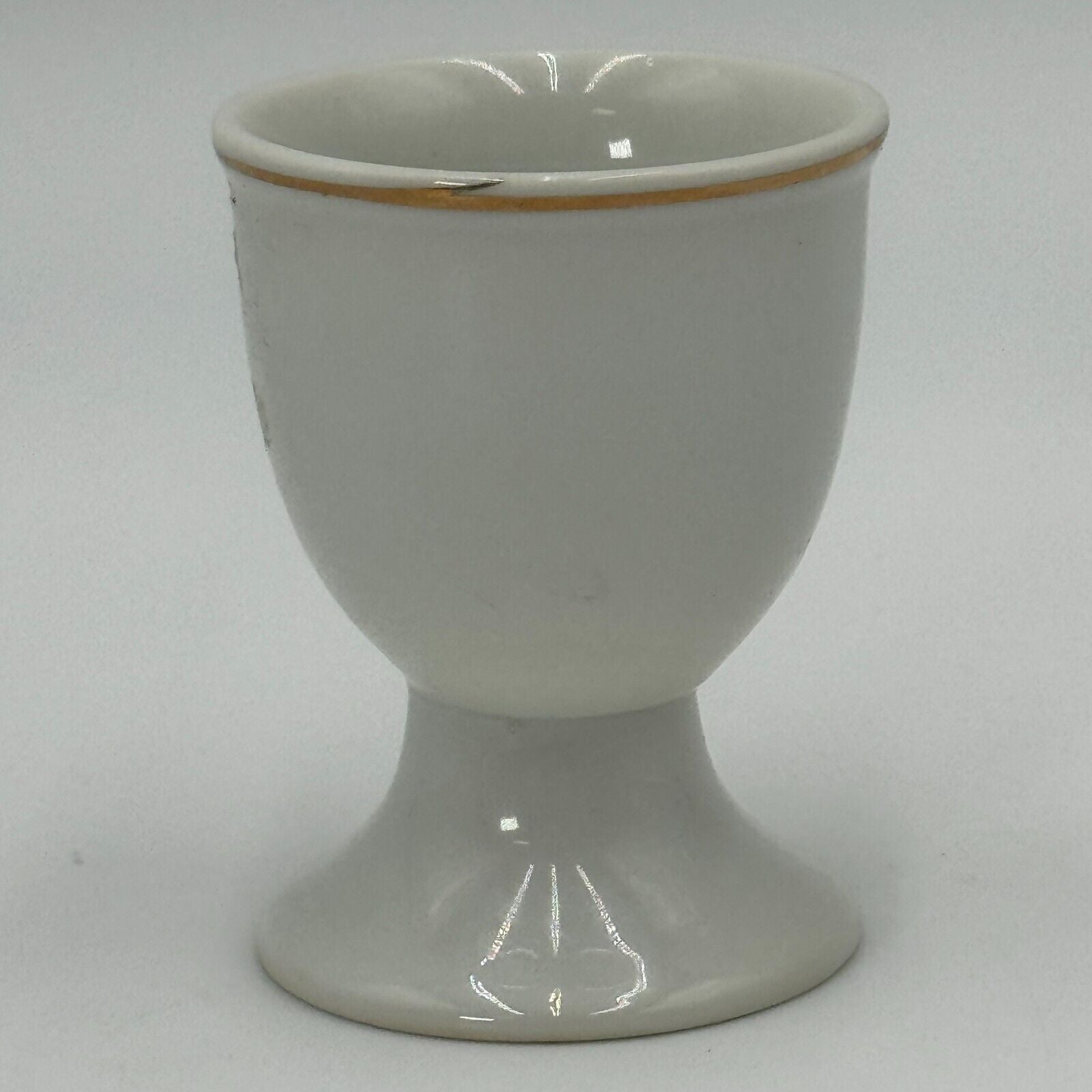 Vintage Gilded Gold Rimmed Porcelain Holly Hobbie Sitting Painted Egg Cup 2.5”
