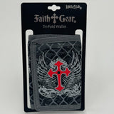 Kerusso Unisex Faith Gear Tri-Fold Wallet With Bible Verse & Red Cross NWT
