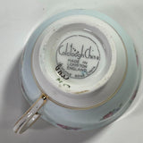 Colclough Genuine Bone China Exquisite Floral Footed Tea Cup W/ Gold Trim