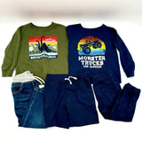 Lot of 5 2T Toddler Clothing Long Sleeve Sweatshirts Stretch Jeans Shorts