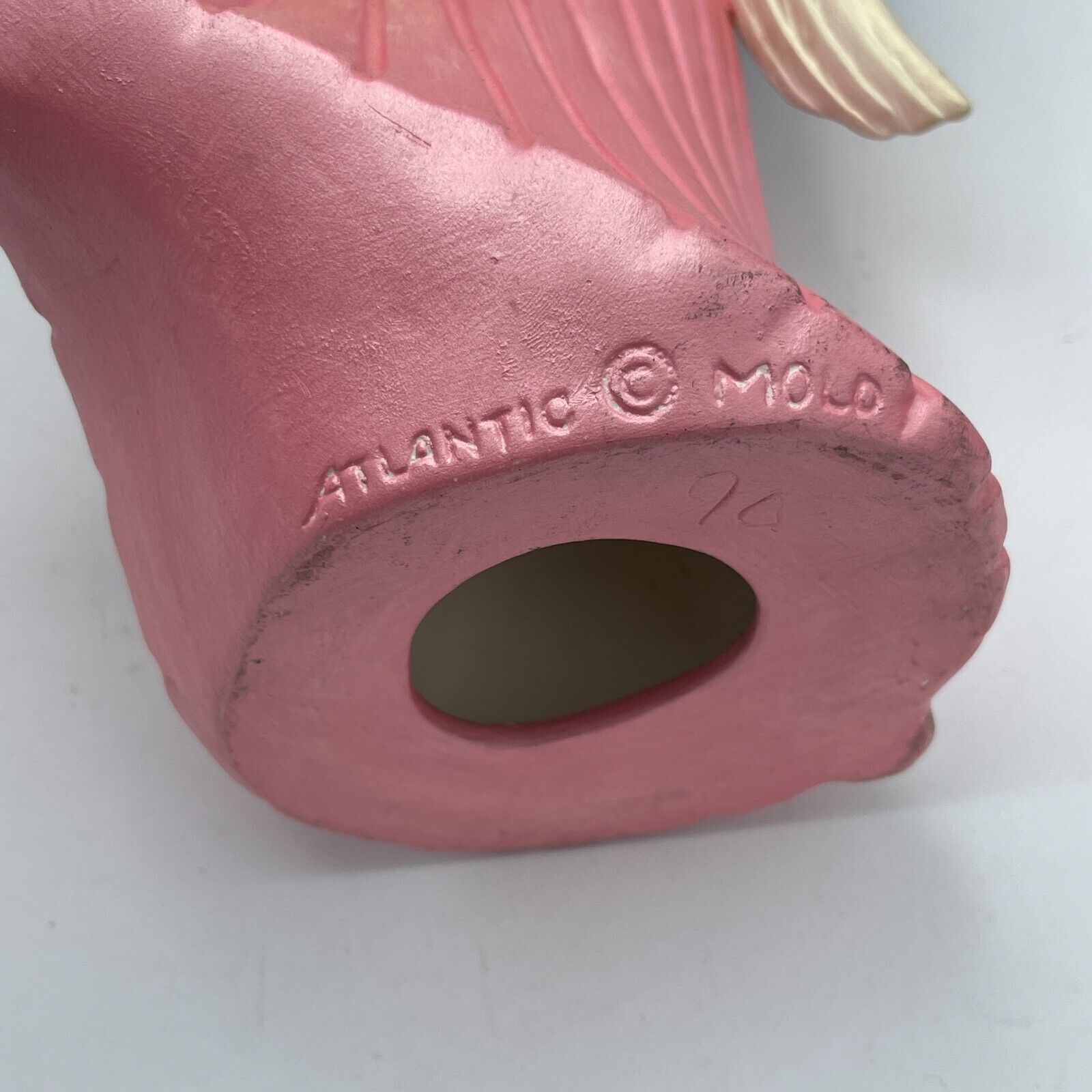 Atlantic Mold Blue 12” Pink Christmas Angel Playing Flute Blonde