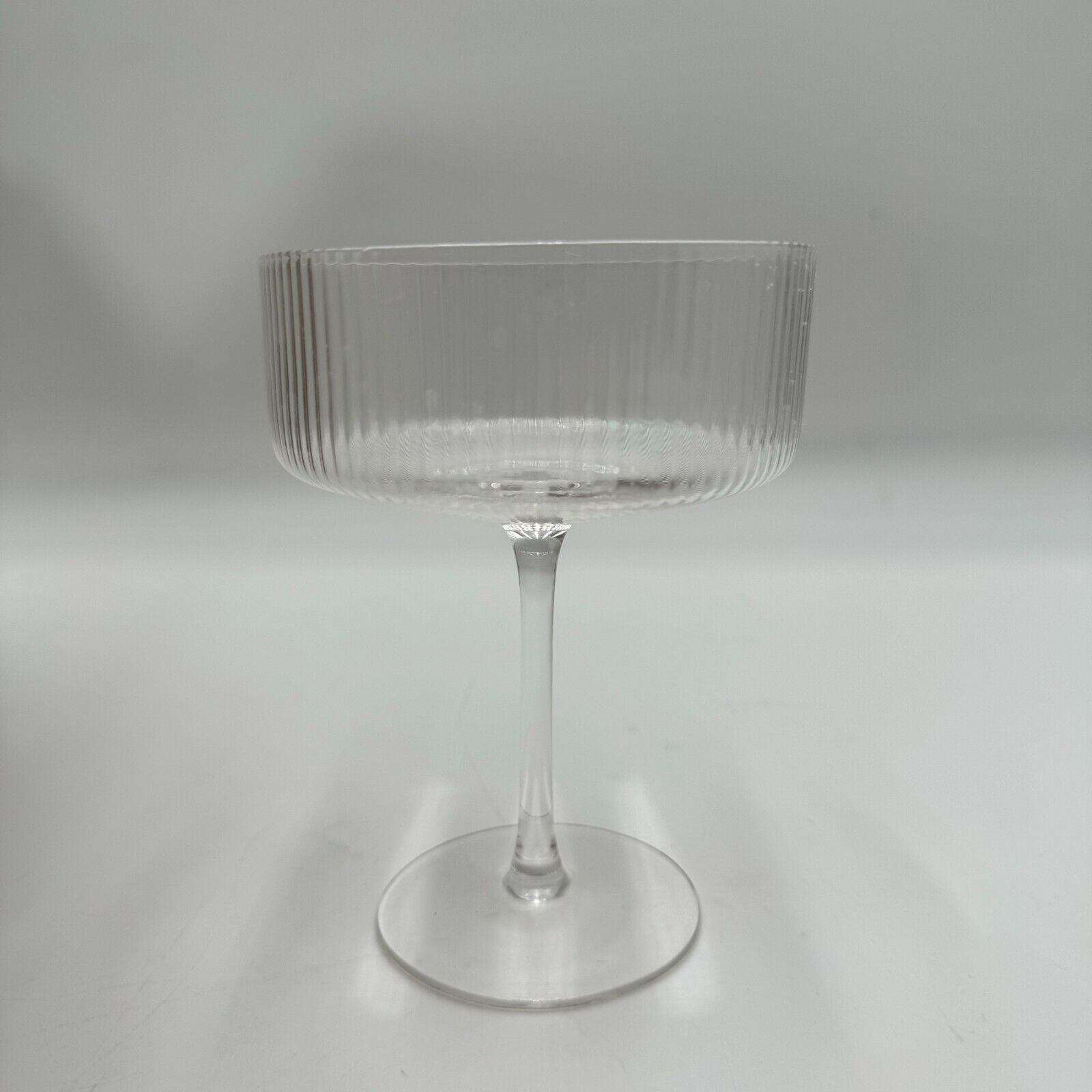 Cocktail Glasses Set of 4 Handmade Glass Ripples Design Chamagne Dining New