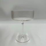 Cocktail Glasses Set of 4 Handmade Glass Ripples Design Chamagne Dining New