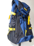 NorthPak Durable Outdoor Travel  Blue Multipocket Rolling Backpack Adjustable