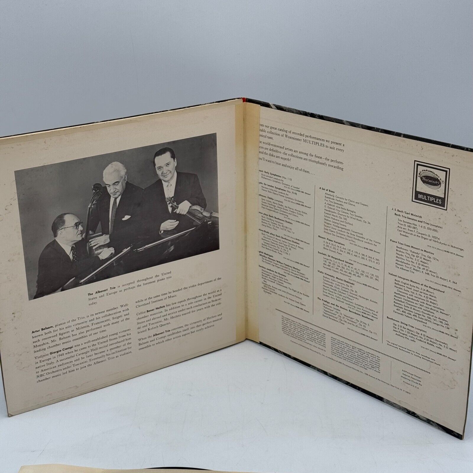 The Albeneri Trio - Piano Trios from Mozart to Martinu 3 Vinyl LP WMS 1015