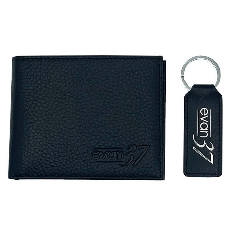 evan37 Black Bifold Wallet With KeyChain