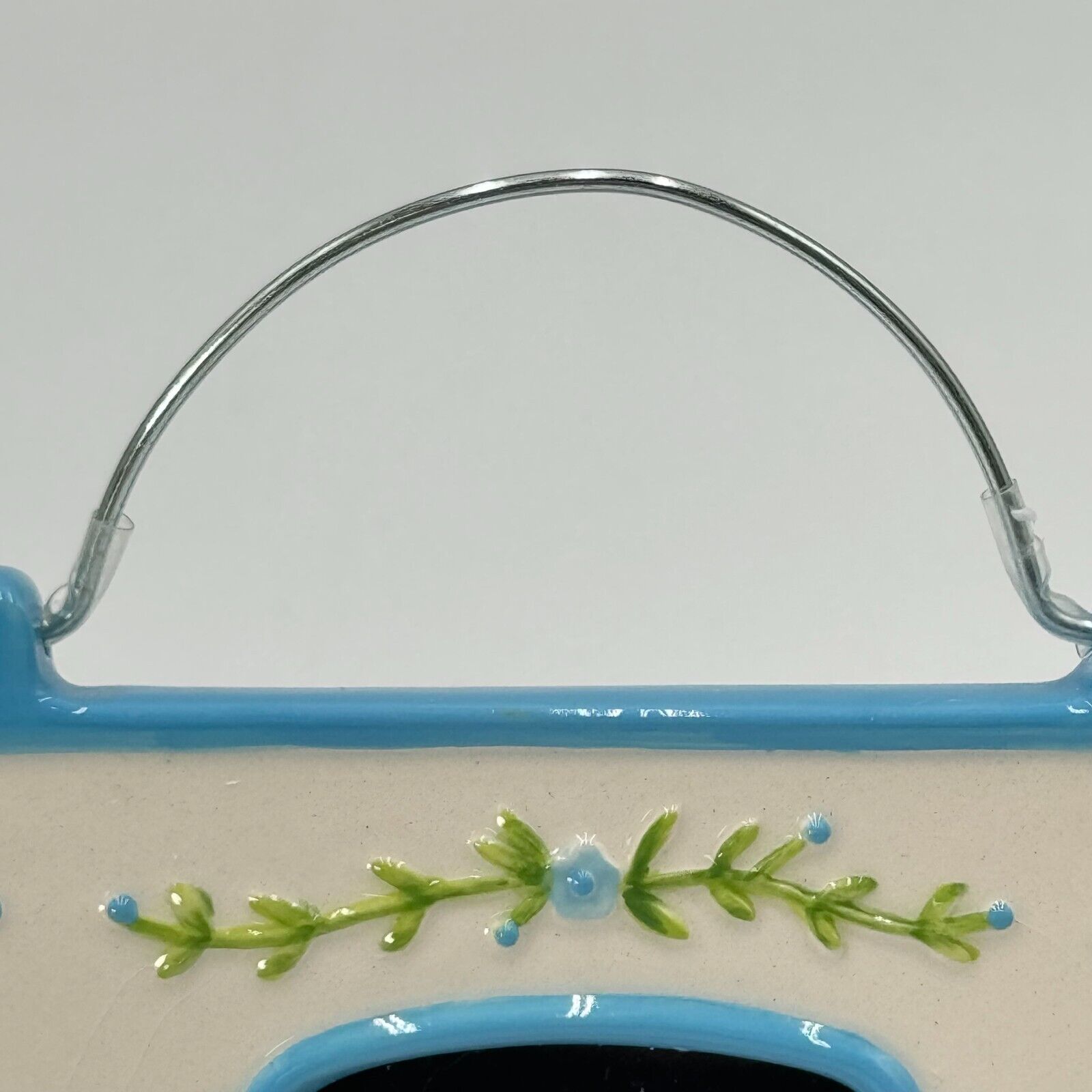 Russ Ceramic Sonogram Frame Blue Grow in Grace Baby Pictures Wall Hang/Stand NIB