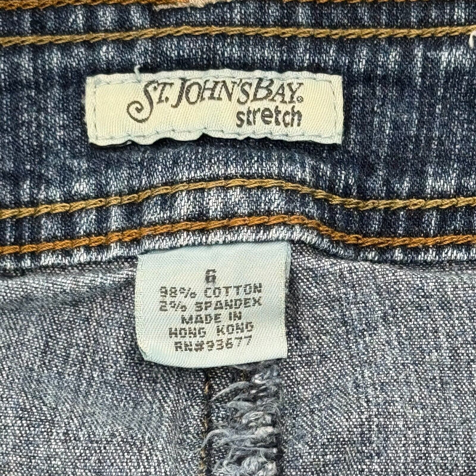 St Johns Bay Womens Preppy Boot Cut Stretch Jeans Light Wash Blue Size 6