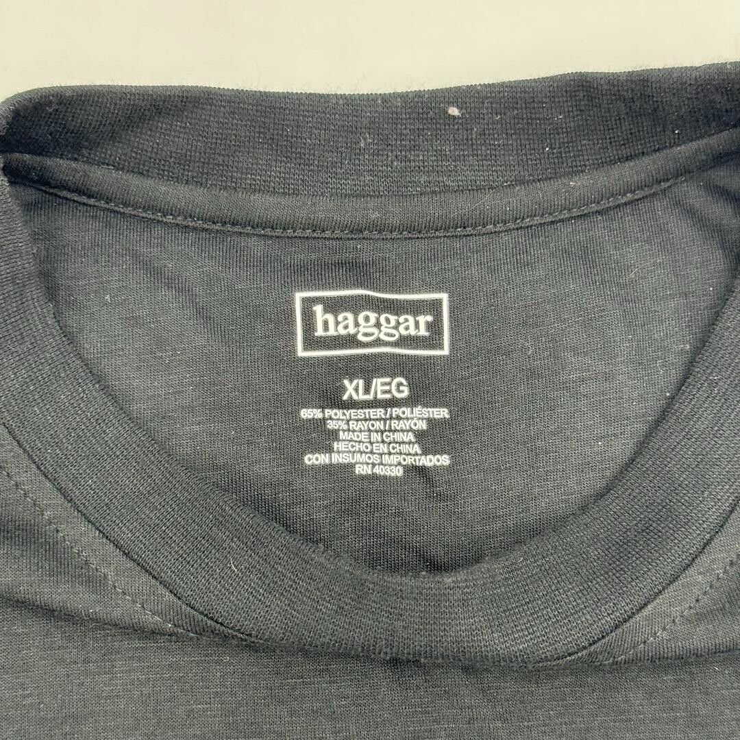 Haggar Mens Stretchy Crewneck Relaxed Short Sleeve T-Shirt Solid Gray Size XL