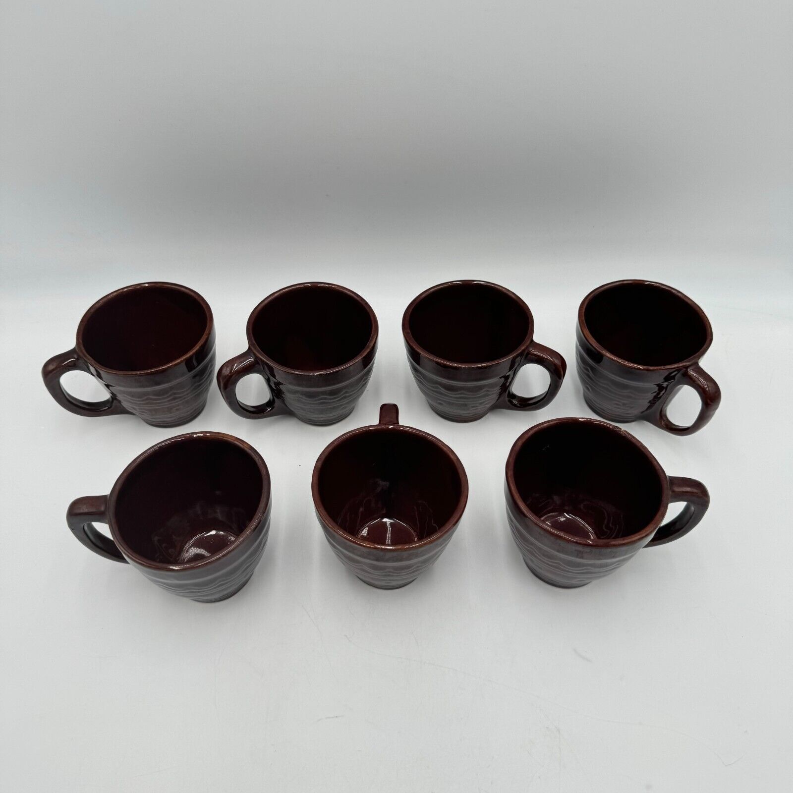 10pc Set Marcrest Daisy Dot Brown Ceramic Creamer Salt Pepper Shaker Coffee Mug
