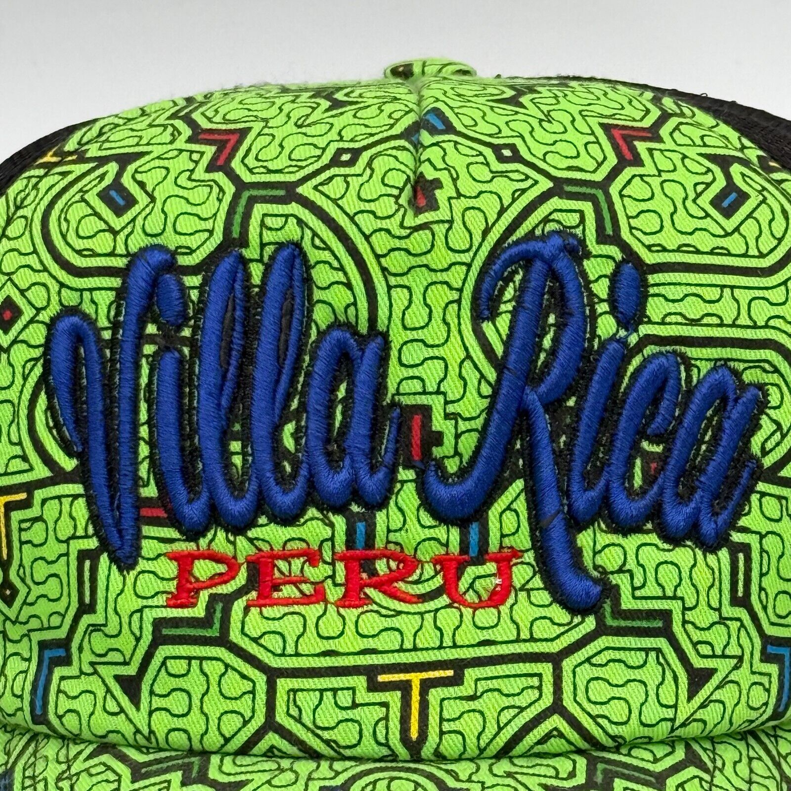 Lot of 3 Snapback Hats Truck Mesh Cap Green Red Travel Peru Blue Stone Callaway