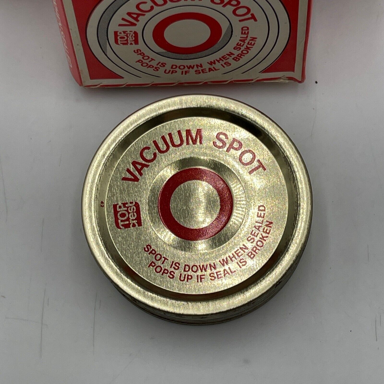 Lot of 8 Boxes - Vintage Top Crest Regular Mason Lids with Vacuum Spot 12pk NIB