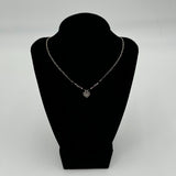 Bob Siemon Designs 18 in Chain Silver Necklace With Studded Heart Cross Pendant