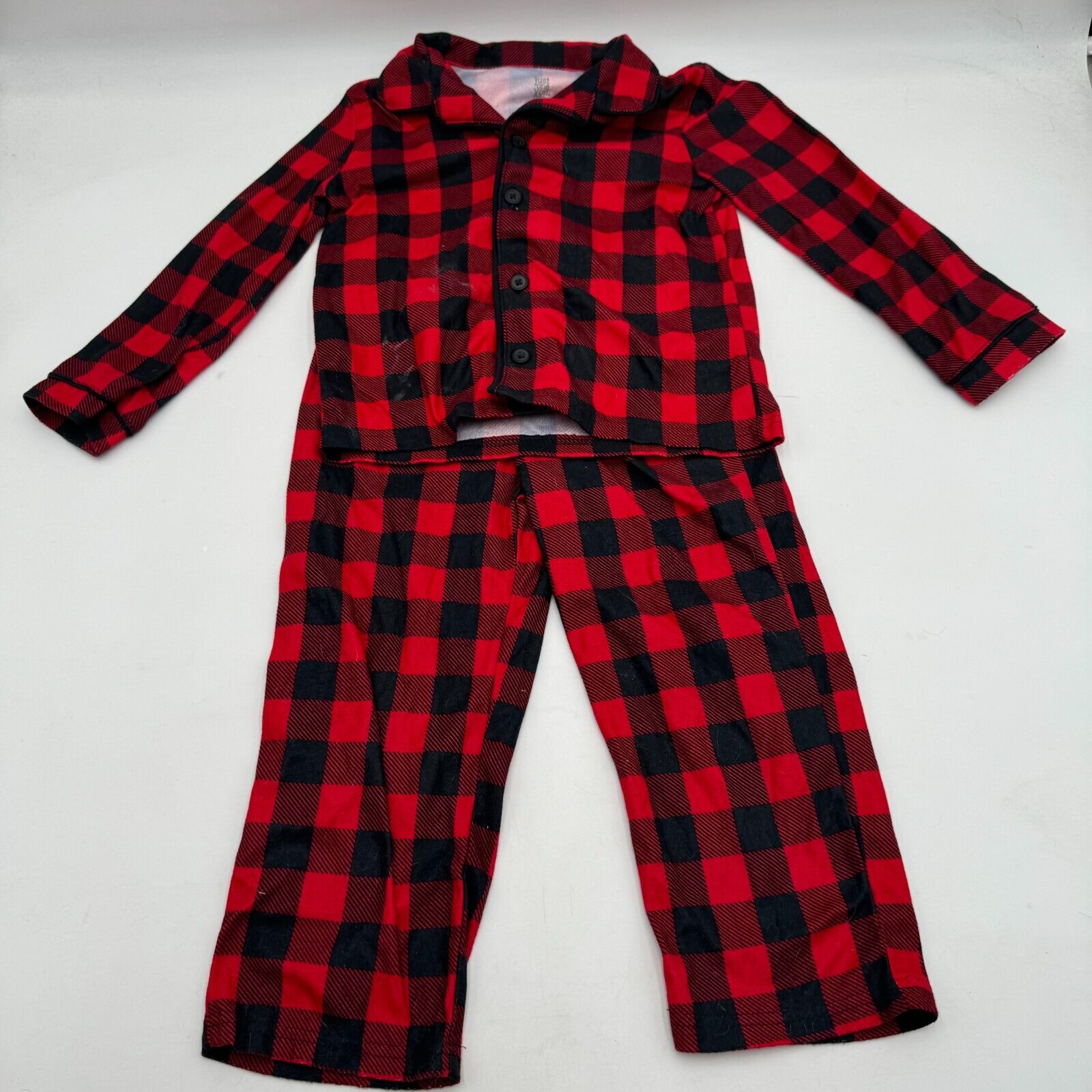 Pair of Carter’s Pajama Sets Vroom Race Car Blue Stripes Red Checkered Size 5T