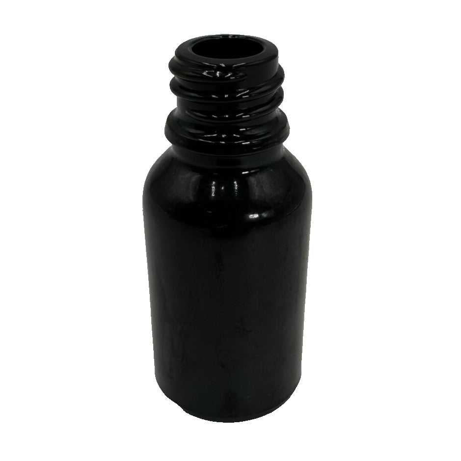 15ml (0.5 fl. oz) Boston Round Black Glass Bottles + Dropper Caps (Lot of 2700+)