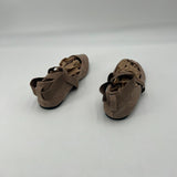 Charles Albert Womens Elastic Straps Suede Ballet Style Flat Brown Size 7