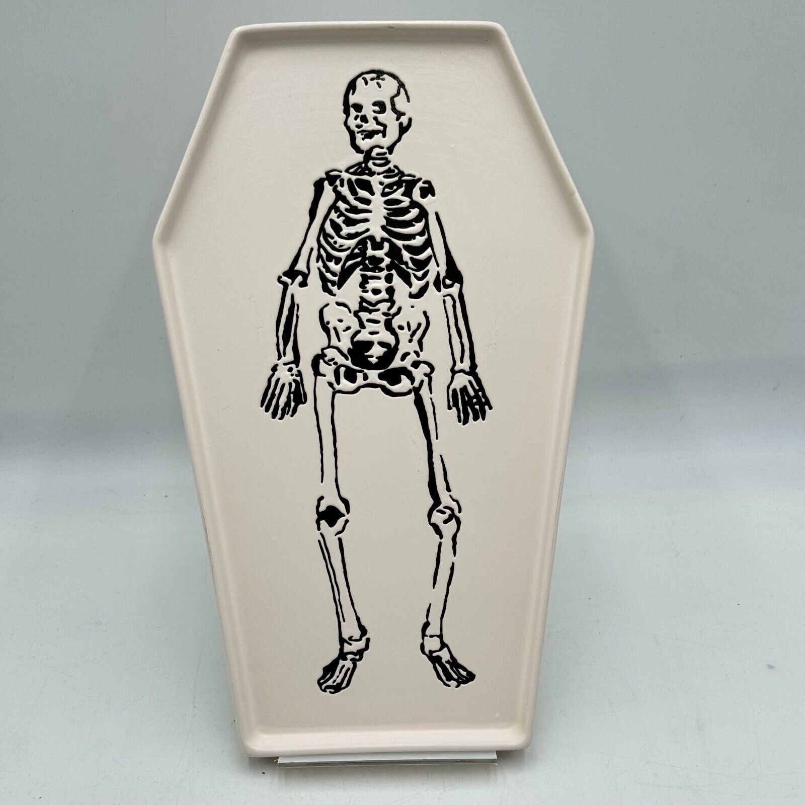 Threshold Lot of 3 Halloween-Themed Design Serving Platter Stoneware Boo Coffin