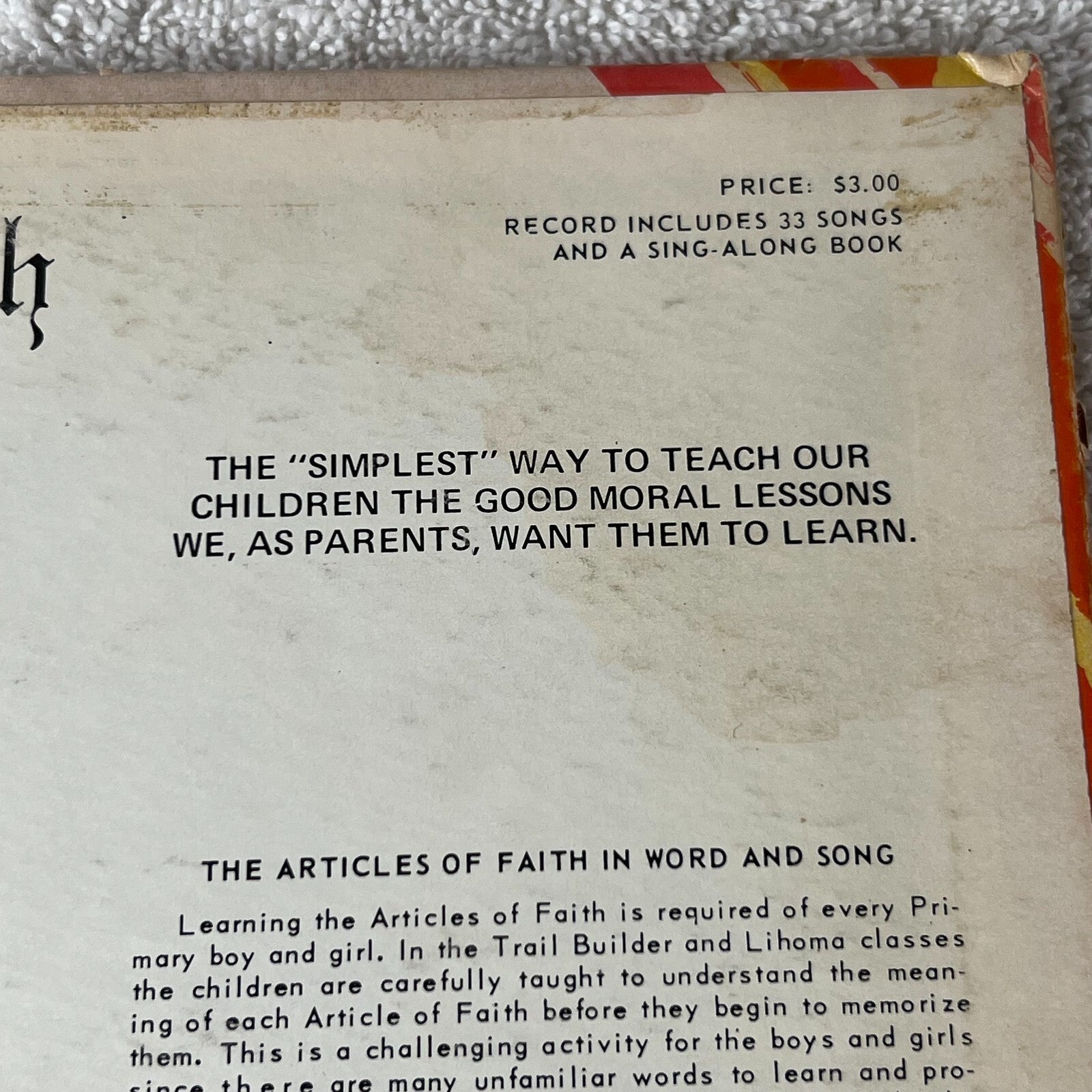 ARTICLES OF FAITH In Word and Song Jesus Christ of Latter Day Saints LP