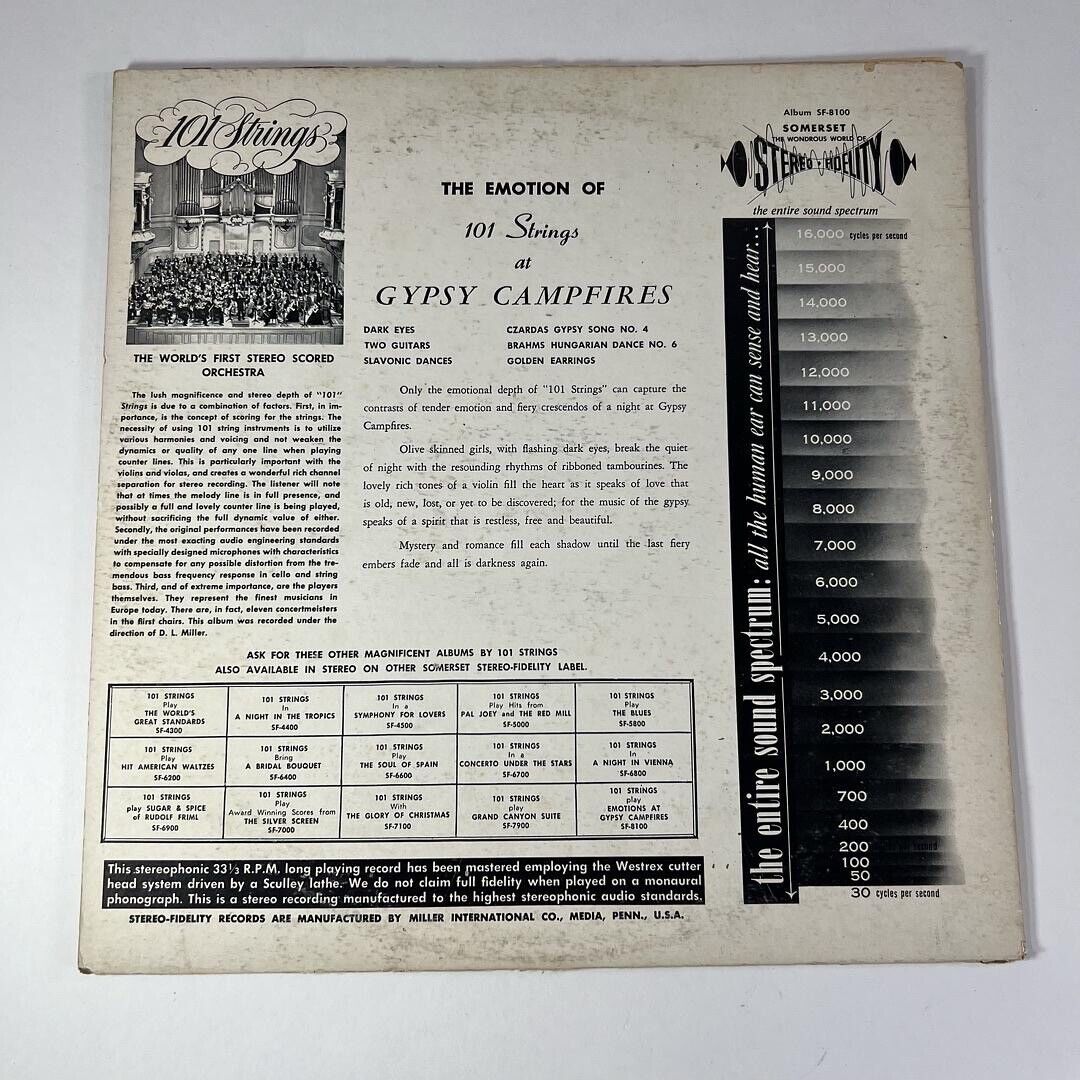 101 Strings – Gypsy Campfires Vinyl LP US 1958 Somerset SF-8100 FOLK MUSIC