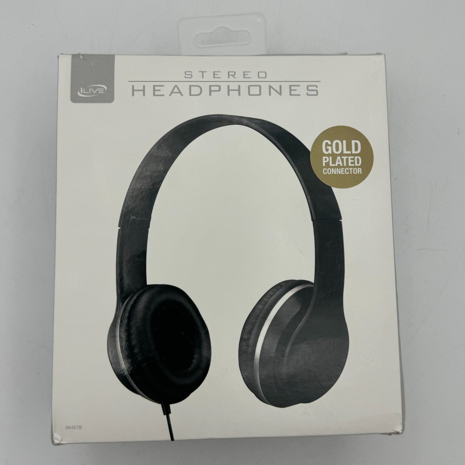 iLive Stereo Black Headphone 3.9 Foot Cord Rubberized Finish Adjustable Headband