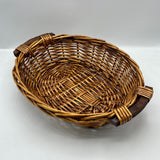Lot of 2 Vintage Handwoven Multifunctional Wood Baskets