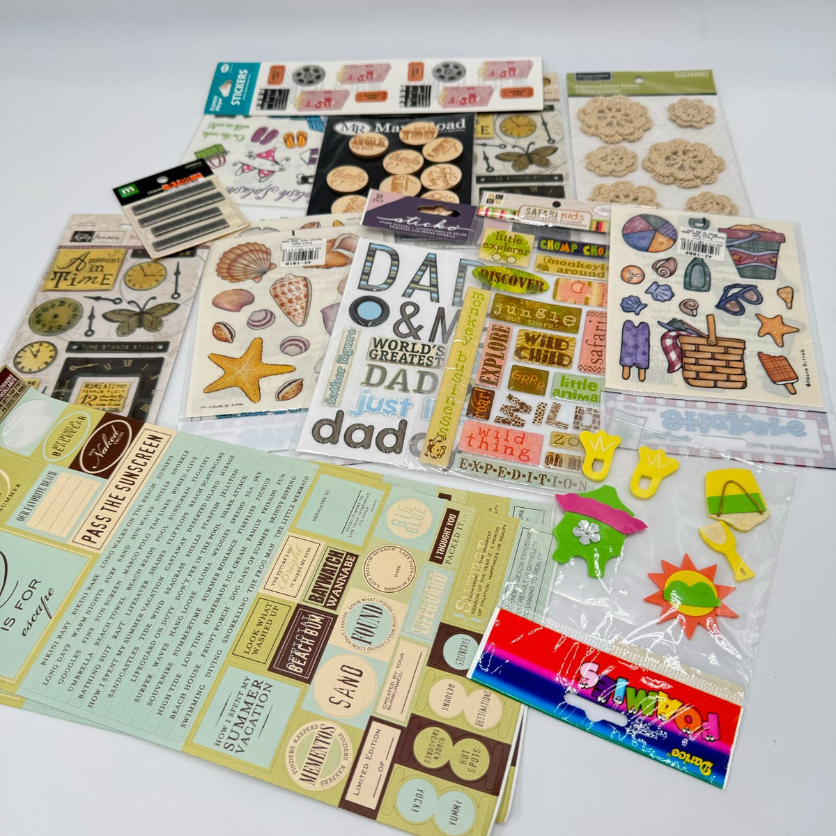 Huge Lot Arts & Crafts Decor Sticker Sets Beach Summer Spring Flowers 100+PCs