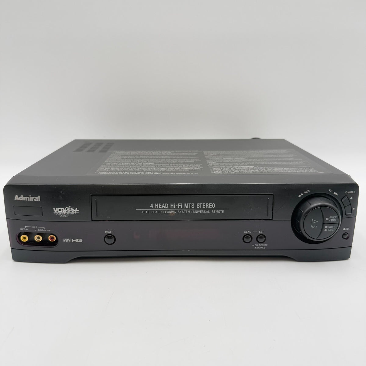 ADMIRAL VHS VCR Player JSJ 20934 For Parts Only Doesnt Power On No remote
