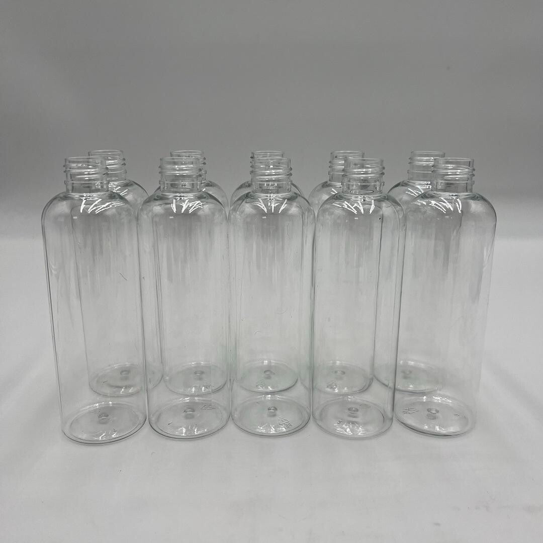8.4 fl oz Clear PET Plastic Bottles with 24/410 Flip Cap Multi use - 30 Pack