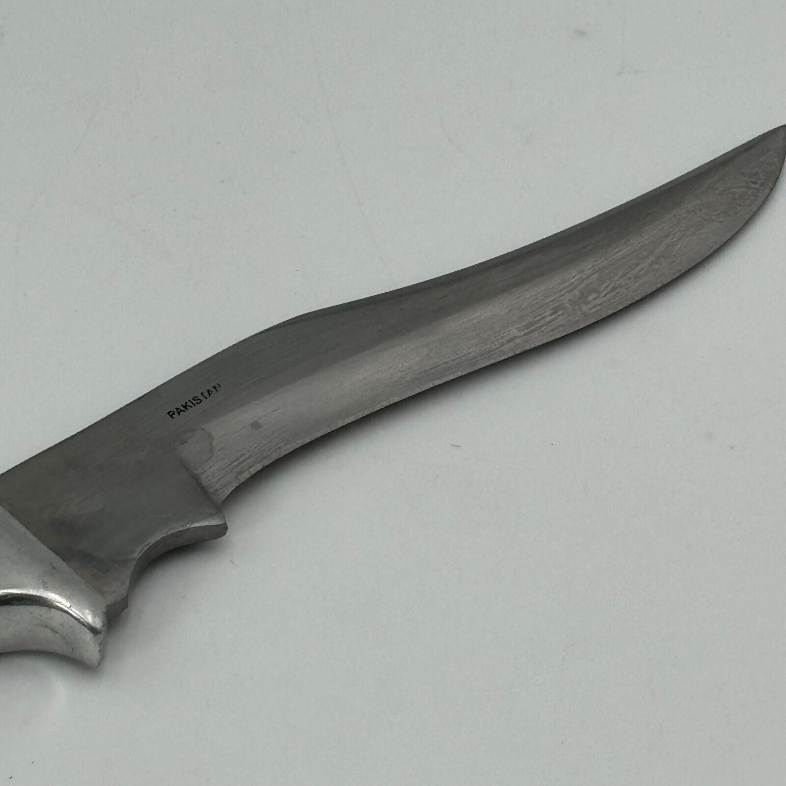 Pakistan Stainless Steel 6in Curved Fixed Blade Hunting Knike Eagle Carved Blue