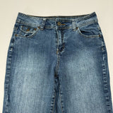 St Johns Bay Womens Preppy Boot Cut Stretch Jeans Light Wash Blue Size 6