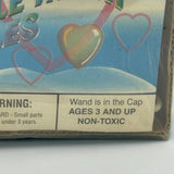 12pk Double Heart Bubbles Mini White Plastic Bottles & Wand Party Decor NIB