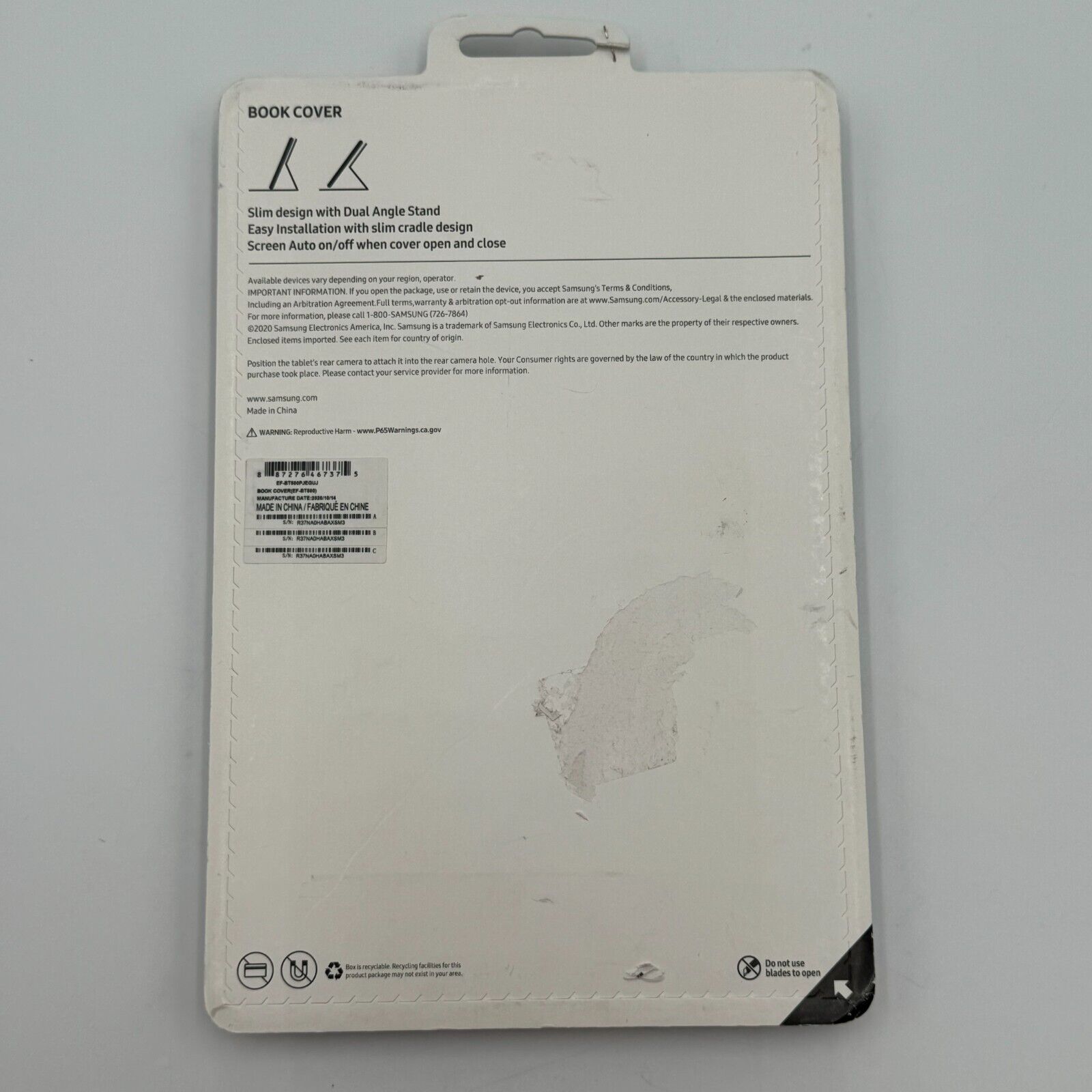 Genuine OEM Samsung Galaxy Tab A7 Book Cover Gray Folio Case Stand