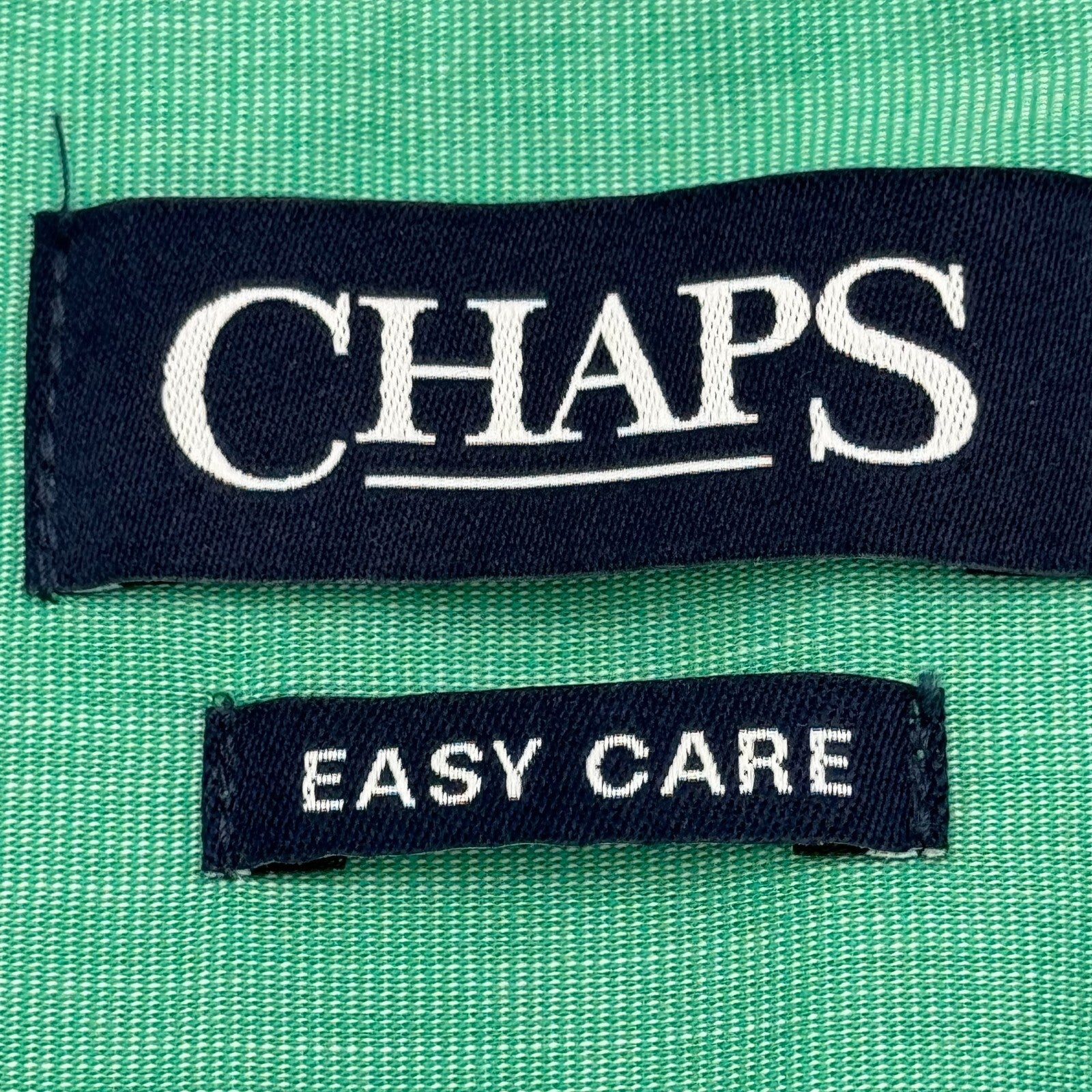 Chaps Mens Preppy Collared Long Sleeve Cuffed Button Up Shirt Green Size L