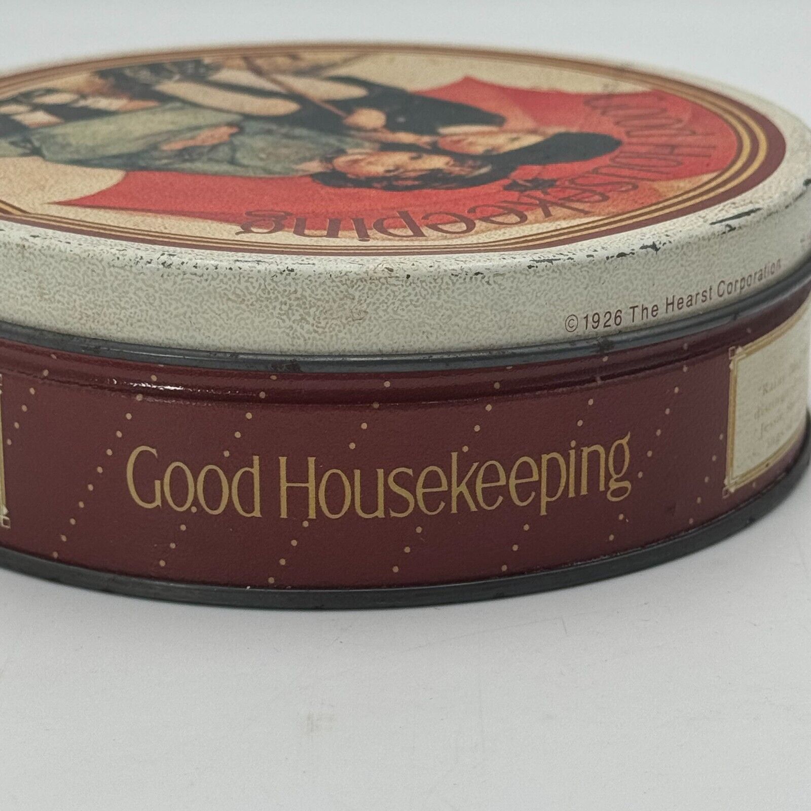 Lot of 4 Collectible Tins Niagra Falls Vermont Maple Syrup Good Housekeeping USA